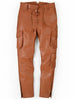 Men's Real Cargo Leather Pant Brown