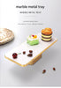 Rectangular Marble Metal Fruit Plate with Gold Base
