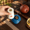 Ceramic Incense Burner with Crane Cutout Lid for Coil Incense