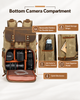 Vintage Canvas Leather Camera Backpack with Dual Buckles and Dividers
