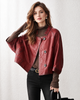 Women's Distressed Leather Jacket in Genuine Sheepskin