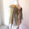 Holographic fringe shoulder harness festival rave tassel belt