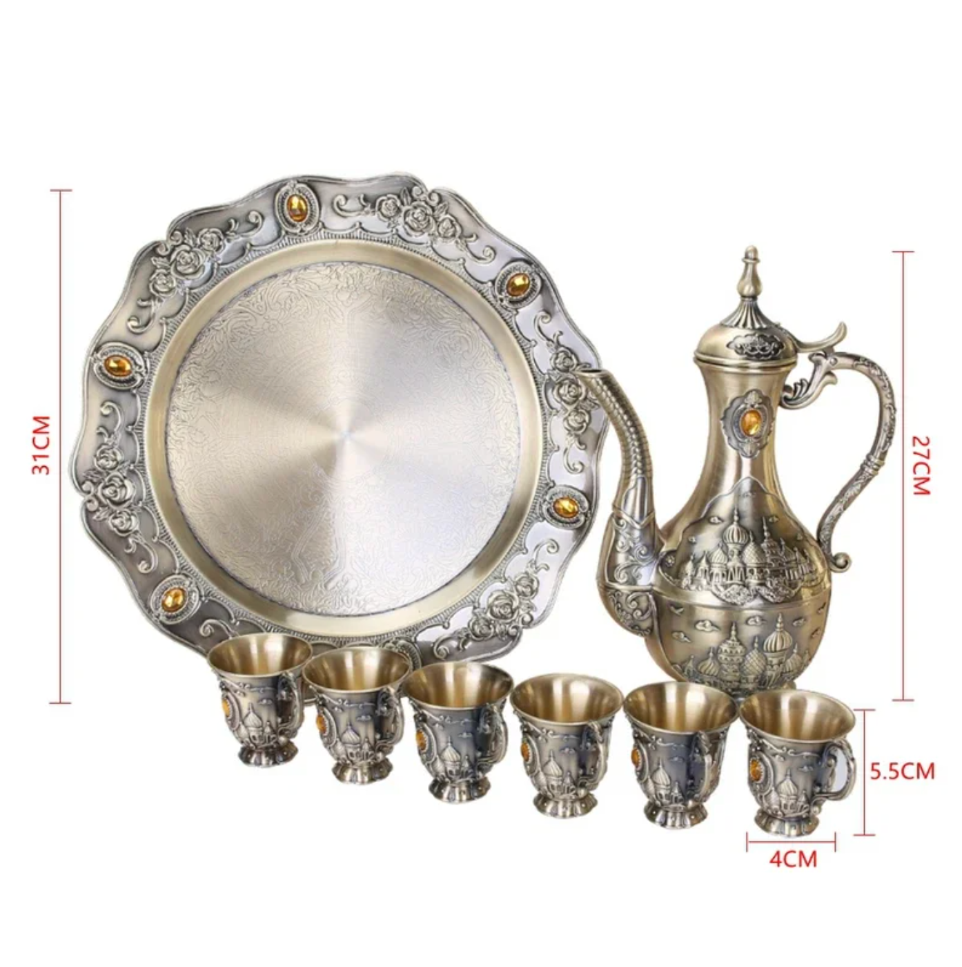 Antique bronze palace wine pot serving set