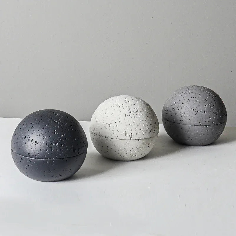 Nordic Design Volcanic Stone Spherical Cement Ashtray Home & Hotel