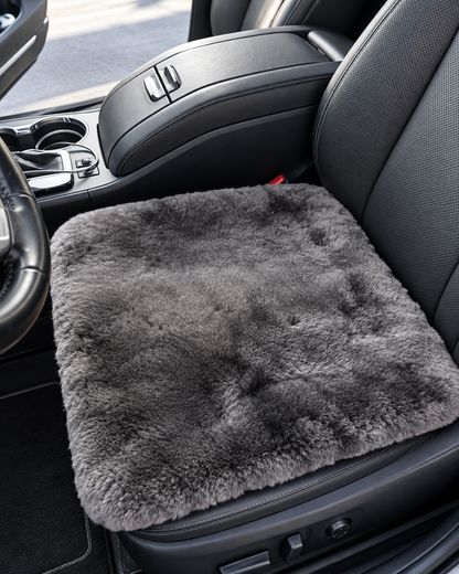Genuine Sheepskin Car Seat Cover with Soft Tan Wool