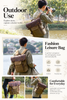 Waxed Canvas Leather Backpack with Removable Camera Insert and Dividers