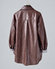Women’s Brown Leather Jacket Waxed Sheepskin Mid Length Style