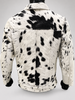 Black and White Cowhide Jacket Hair-On Western Trucker Style