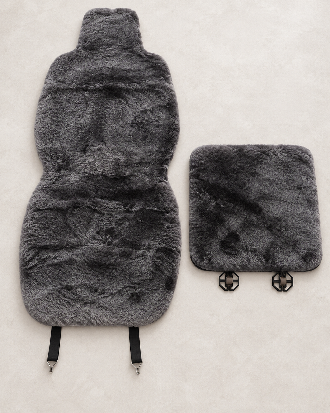 Genuine Sheepskin Car Seat Cover with Soft Tan Wool