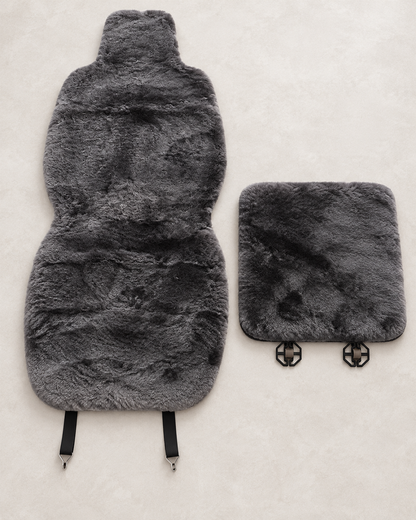 Genuine Sheepskin Car Seat Cover with Soft Tan Wool