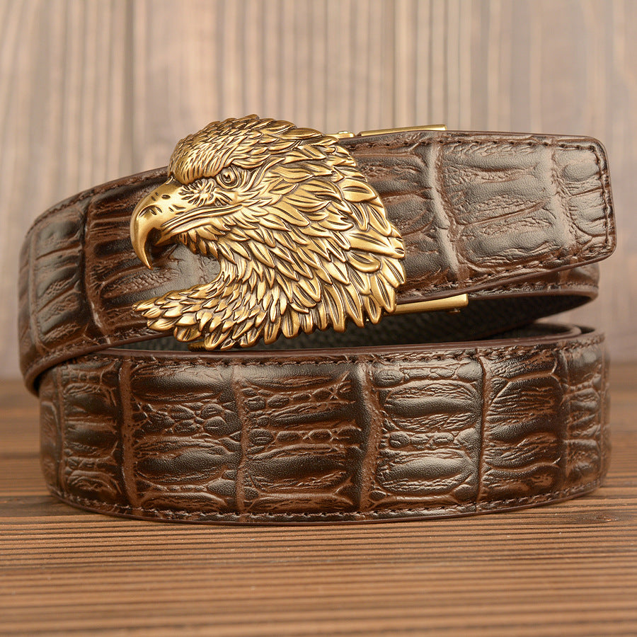 Men’s Full Grain Leather Belt with Eagle Buckle