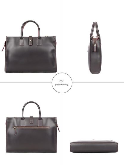 Men’s Genuine Leather Business Shoulder Handbag