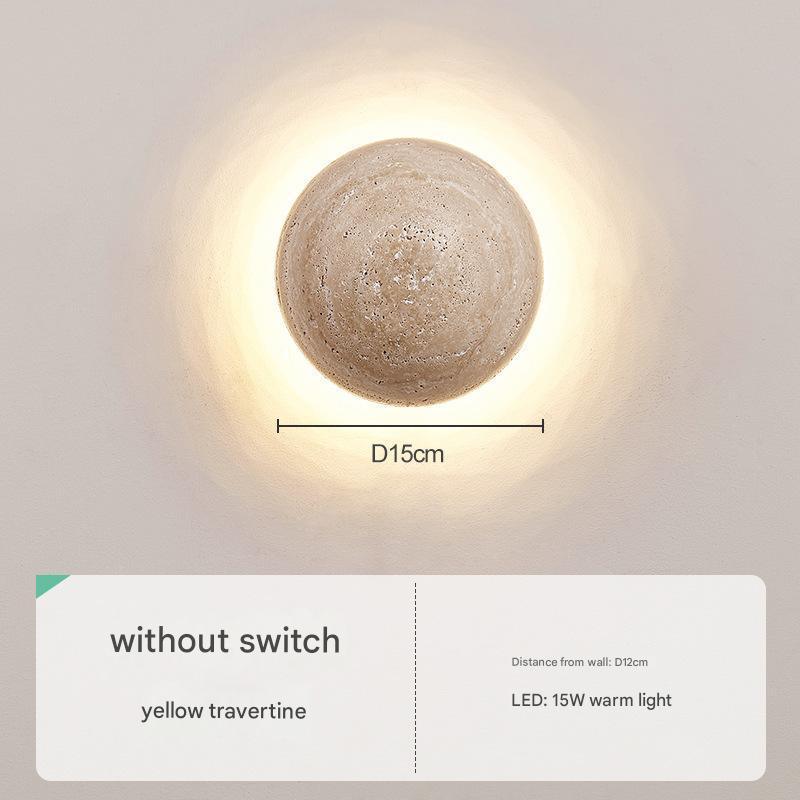 Wabi-Sabi Cave Stone Wall Lamp Nordic Yellow Light Fixture 2