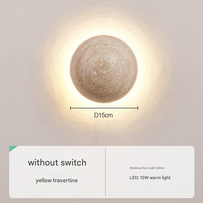 Wabi-Sabi Cave Stone Wall Lamp Nordic Yellow Light Fixture
