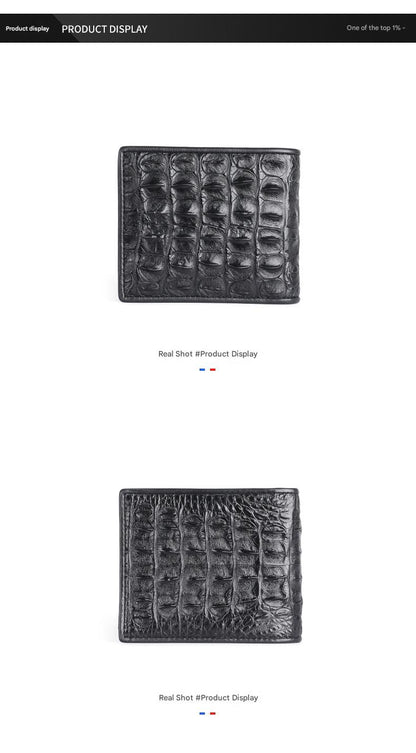 Men’s Genuine Crocodile Leather Bifold Wallet