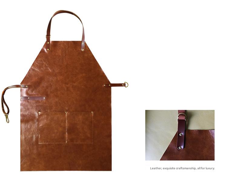 Top Grain Leather Chef Apron with Pockets
