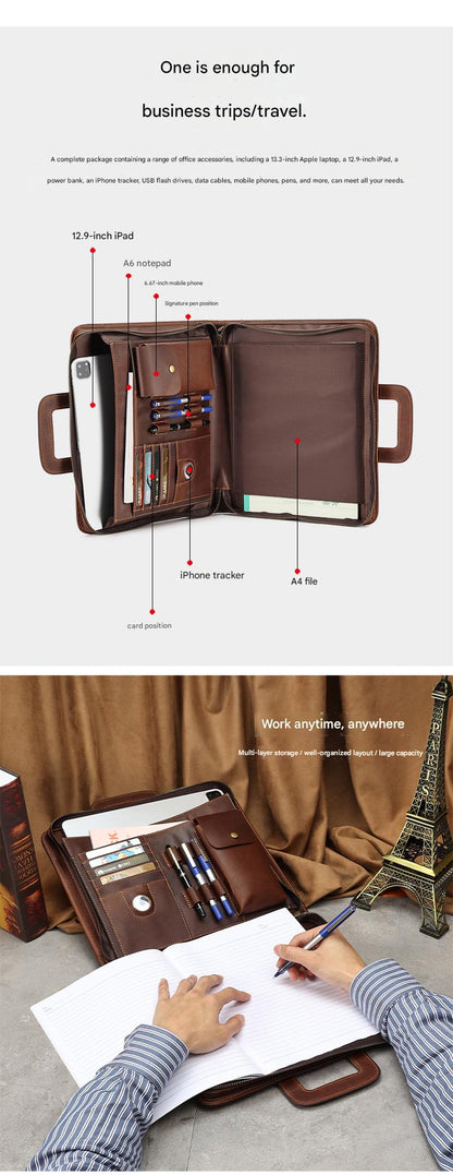 Leather Organizer 13.3-Inch Business Portfolio Case