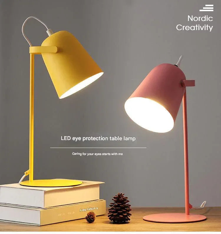 Nordic metal study desk lamp for bedrooms