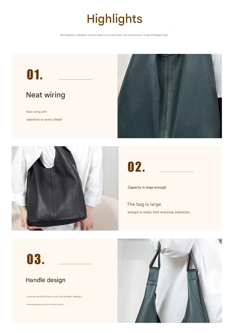 Women Real Leather Commuter Tote Handbag