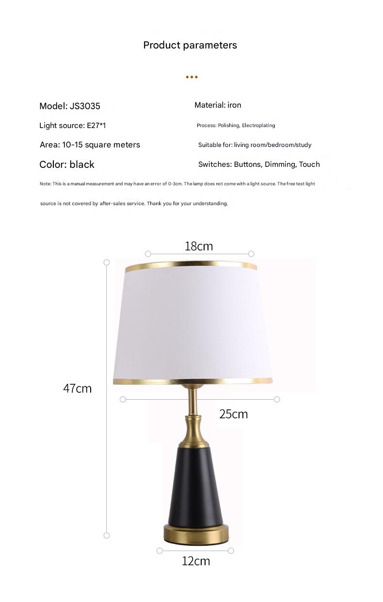 Modern scandinavian brass black table lamp