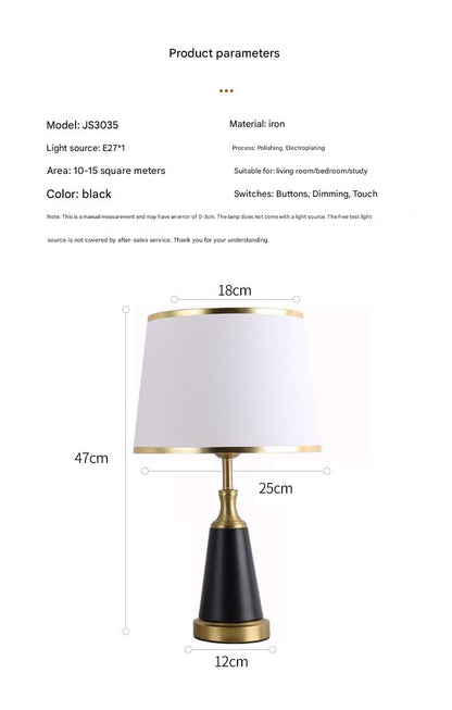 Modern scandinavian brass black table lamp