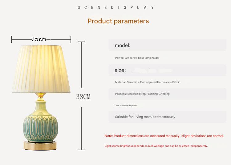 Touch control ceramic scandinavian table lamp
