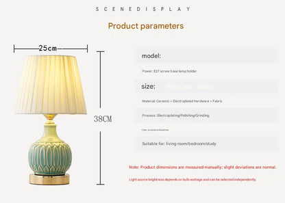 Touch control ceramic scandinavian table lamp