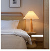 Japanese pleated wooden fabric led table lamp