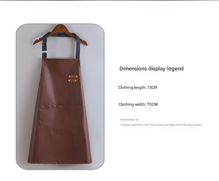 faux leather apron waterproof kitchen work wear