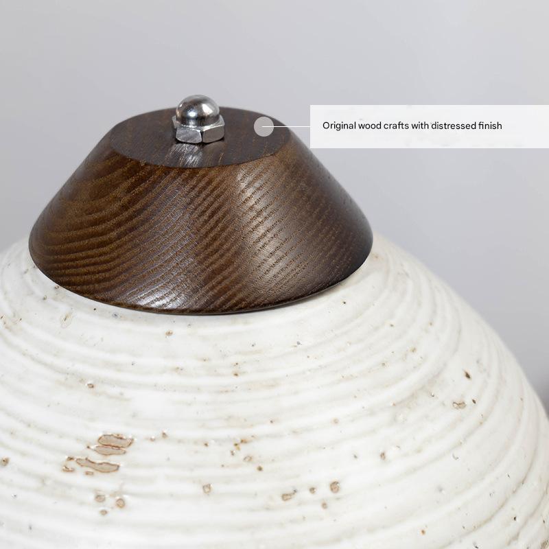 Ceramic wood wabi sand table lamp for home