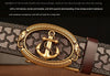 Men Western Anchor Buckle Leather Belt
