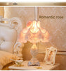 European lace rose bedside table lamp