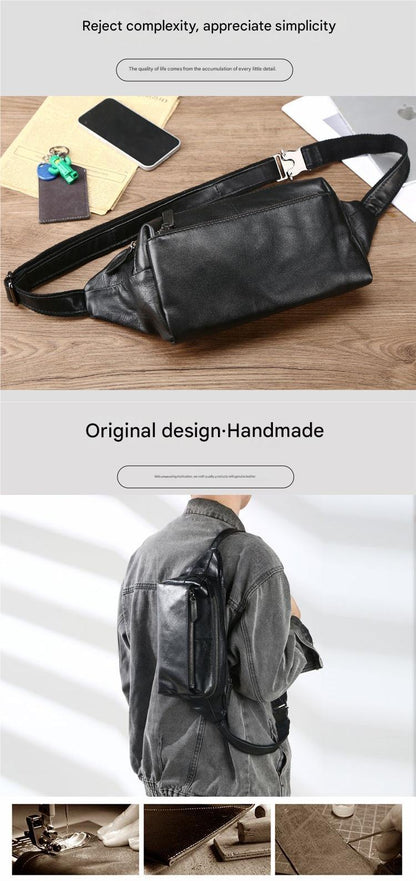 Men’s Top-Grain Leather Crossbody Waist Bag