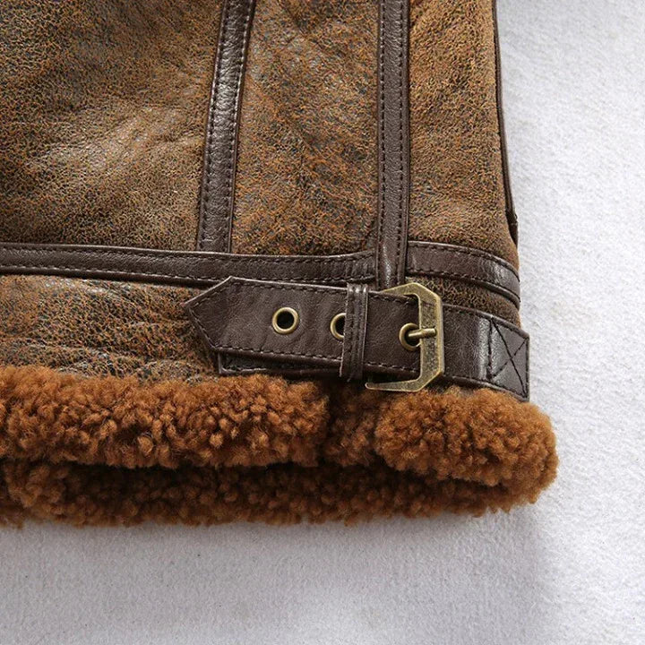 Shearling Bomber Leather Jacket Aviator
