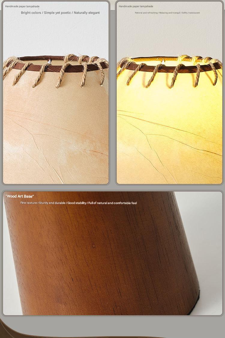 Wabi sabi wooden linen table lamp 40cm