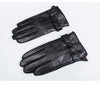 Men's leather gloves with windproof fleece lining