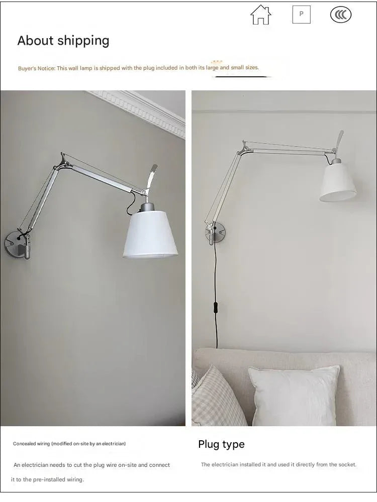 Adjustable Italian Swing Arm Wall Light