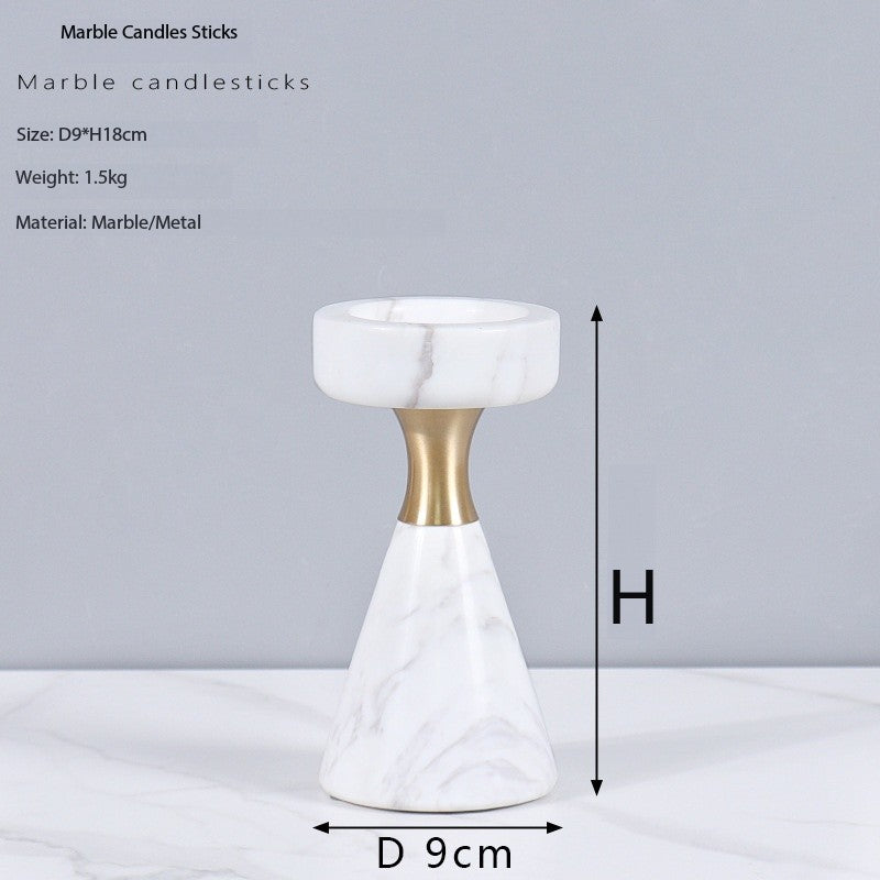 Luxury Marble Candlestick Holder with Gold Accent