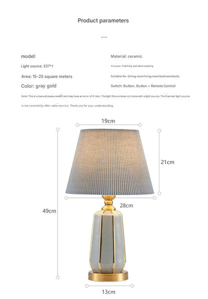 Minimalist ceramic touch table lamp for bedroom