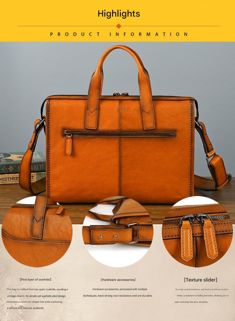 Crossbody Laptop Brown Leather Shoulder Bag