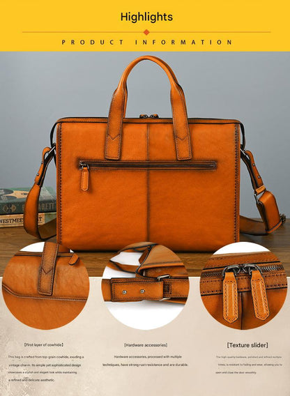 Crossbody Laptop Brown Leather Shoulder Bag