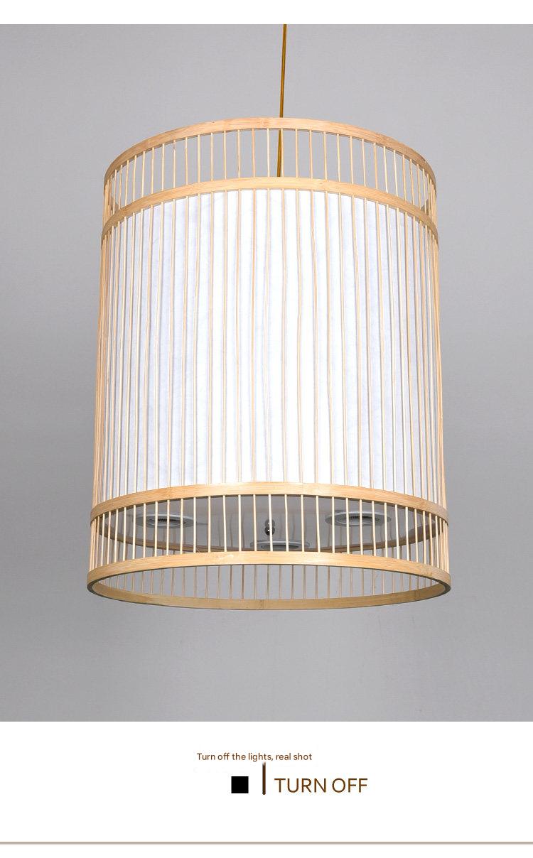 Modern bamboo weaving cylinder chandelier