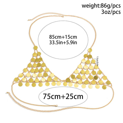 Metal Sequin Star Body Chain Festival Top