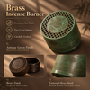 Incense Burner in Brass with Decorative Koi Lid for Home