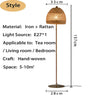 Boho floor lamps bamboo rattan standing floor lamp Type B 110V-120V For US CA