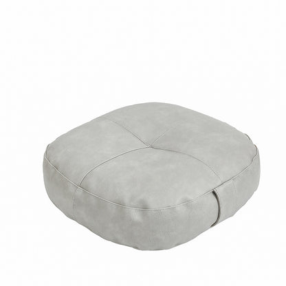 Faux Leather Pouf Ottoman Round Floor Seat Cushion