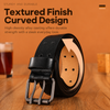Belt man double needle tan leather belt with textured finish