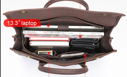 Men’s Leather Business Briefcase Laptop Bag