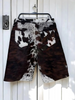tricolor cowhide shorts for men