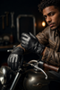 Men’s Leather Motorcycle Gloves in Top-Grain Cowhide for Riding